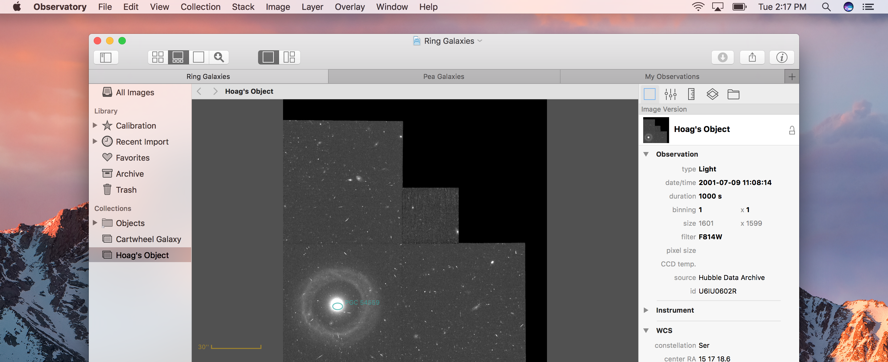 Observatory with Tabs on macOS Sierra beta