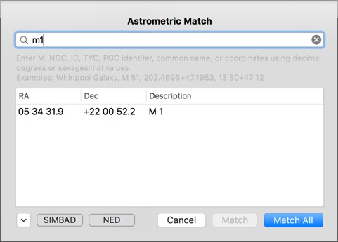 Astrometric Matching